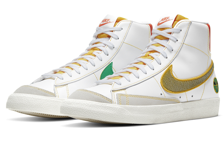 Кроссовки Nike Blazer 77 vntg (бело-желто-зеленые) — фото 3