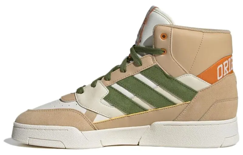 Adidas Originals DROP STEP SE Suede High top Skateboard Shoes Unisex White Green