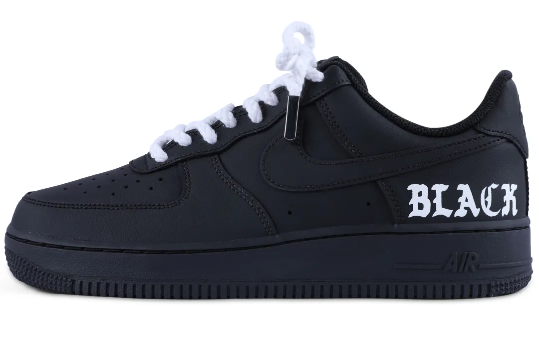 Nike Air Force 1 Pu Abrasion Resistant Balance Low top Skateboard Shoes Unisex Black White