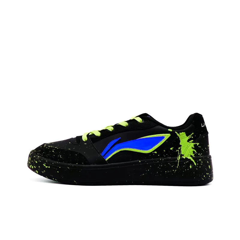 Li Ning Sycee V3 Coverage Slip Resistant And Abrasion Resistant Low top Skateboard Shoes Men's Black Green Blue
