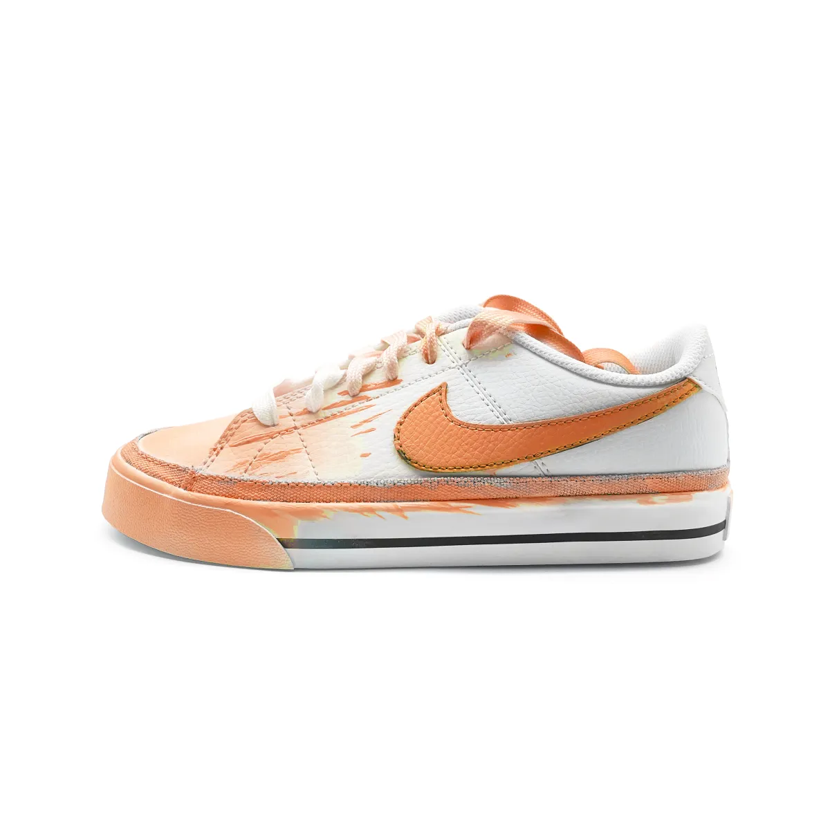 Nike Court Legacy Orange Peel Candy Abrasion Resistant Low top Skateboard Shoes Unisex White Orange