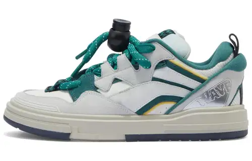 Li Ning Wave SWAG Skateboard Shoes Women's Low Top Wild Duck Green