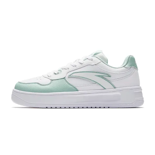 Anta Easy Cushioning Lightweight Coverage Breathable Low top Skateboard Shoes Women's White Green