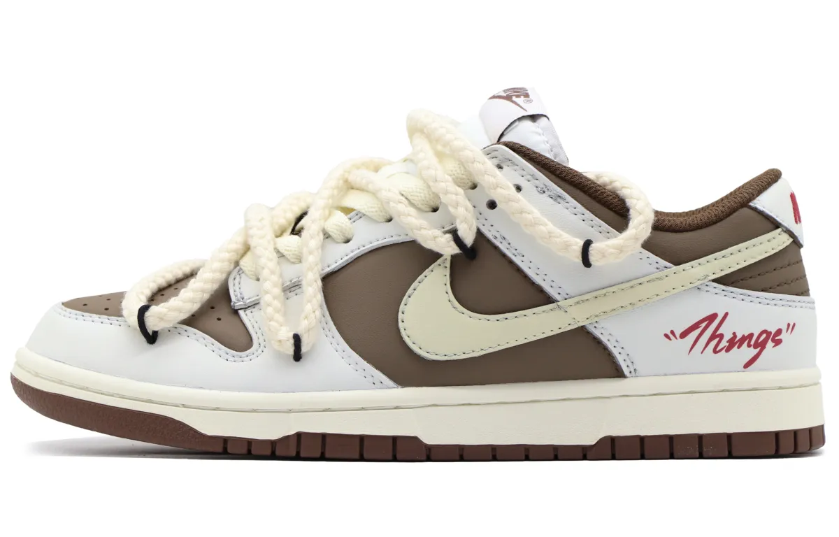 Nike Dunk Low top Skateboard Shoes Women's White Brown