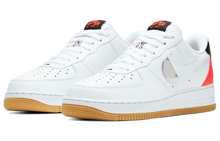Мужские кроссовки Nike Air Force 1 (бело-красные) — Белыйкрасный — фото 3