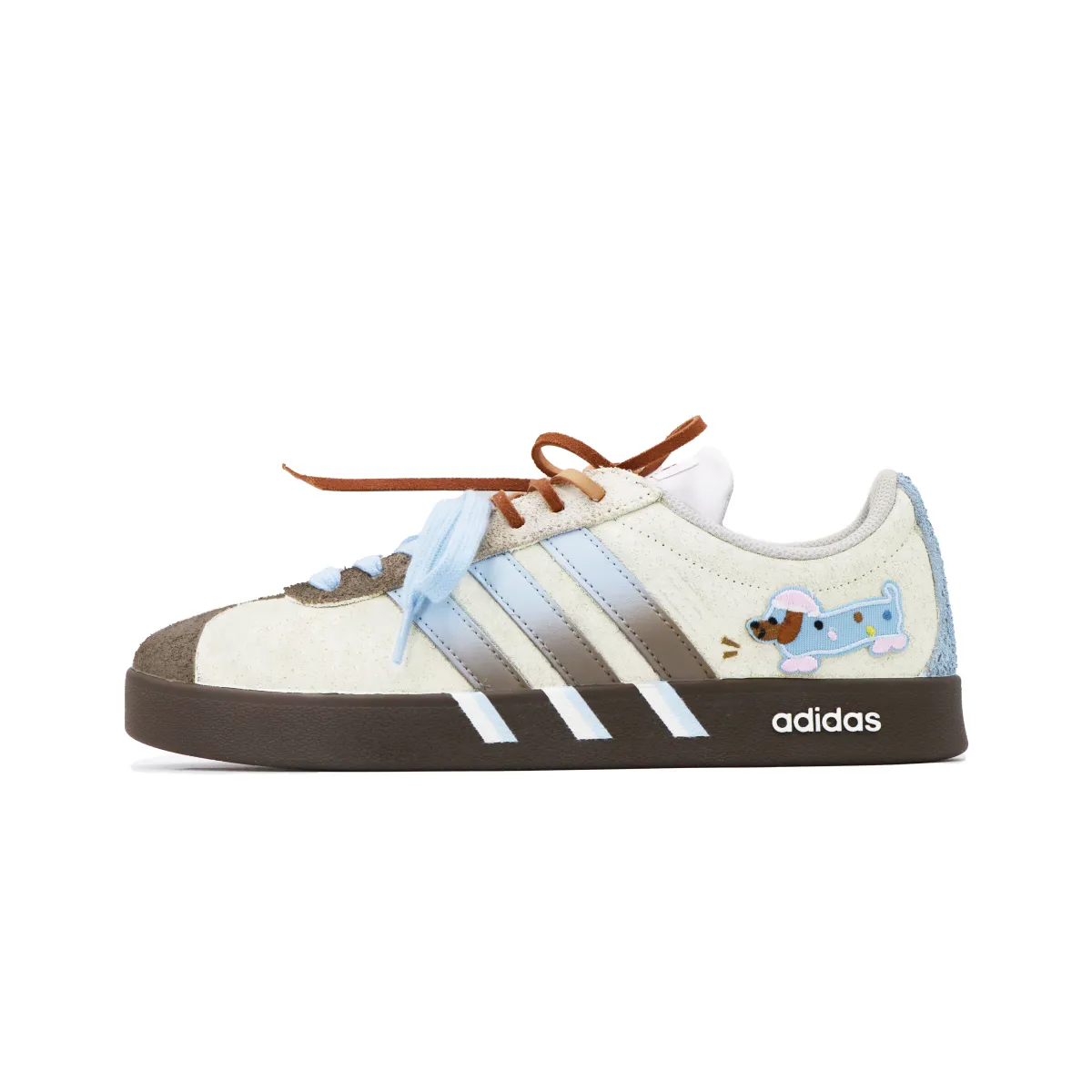 Adidas VL COURT 2.0 Abrasion Resistant Abrasion Resistant Low top Skateboard Shoes Unisex Blue Brown