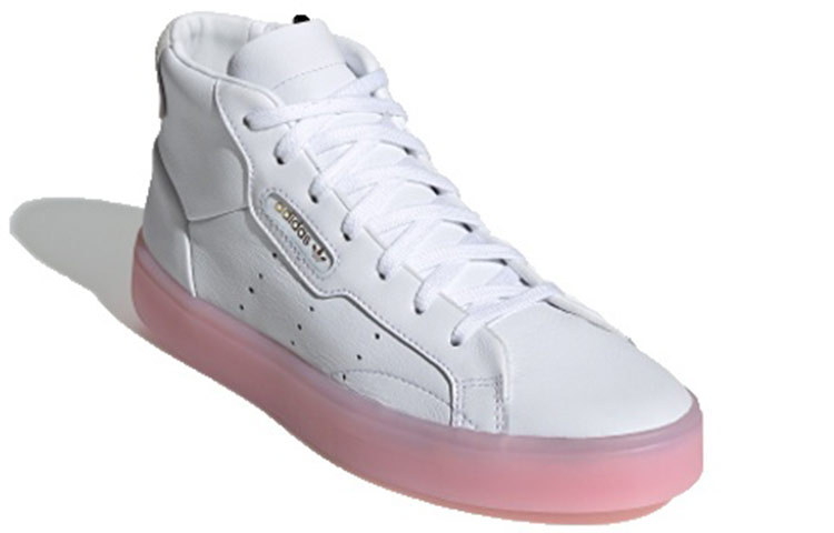 Женские кеды adidas originals Sleek Mid (бело-розовые) — фото 3