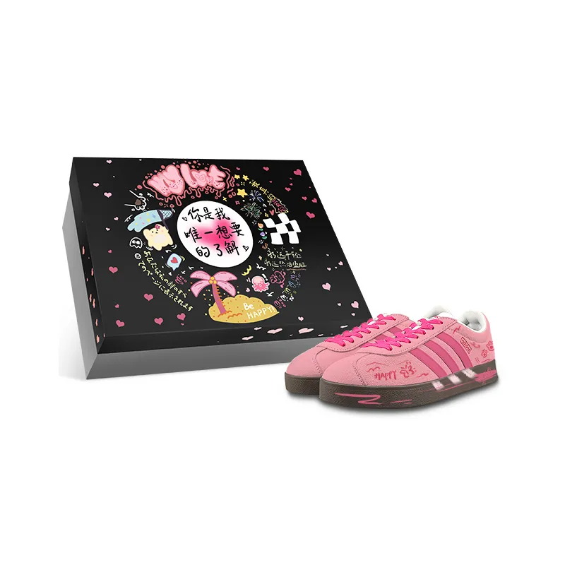 Adidas VL COURT 2.0 Abrasion Resistant Abrasion Resistant Low top Skateboard Shoes Unisex Pink