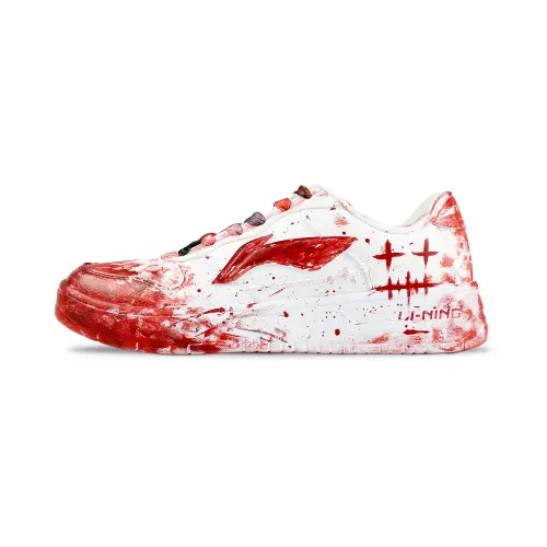 Li Ning Floating Boat Slip Resistant Abrasion Resistant Low top Skateboard Shoes Men's White Red