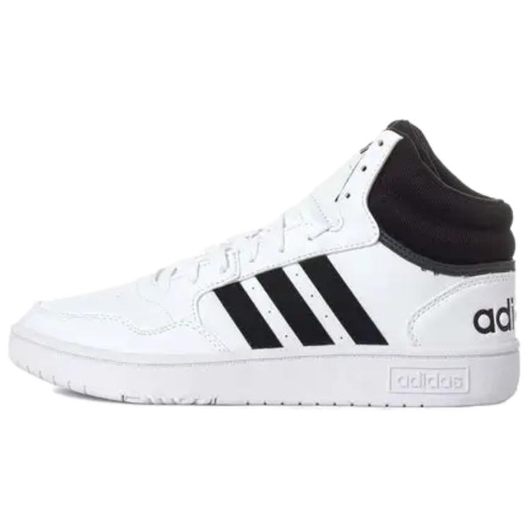Мужские кеды adidas neo Hoops 3.0 Mid Classic Vintage (бело-черные)