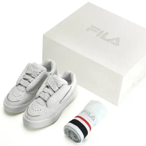 FILA Mix White Dancer Coverage Low top Skateboard Shoes Men's Snow Box