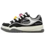 Li Ning x LOL Buu Synthetic Leather, Textile Low top Skateboard Shoes Women's Black White