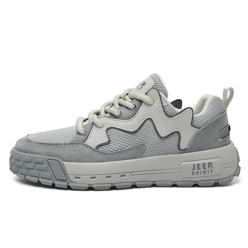 JEEP SPIRIT Mesh, Textile Low top Casual Men's Skateboard Shoes Men's Dark Gray