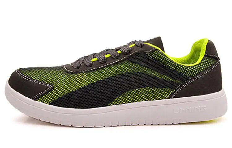Li Ning Non slip Lightweight Low top Skateboard Shoes Men's Black Green White