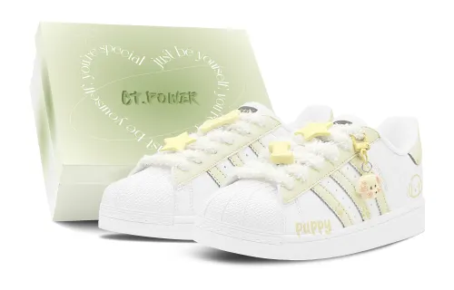 Adidas Originals SUPERSTAR Butter Puppy, Cute, Sweet Style, Girlish, Naughty Slip Resistant Abrasion Resistant Low top