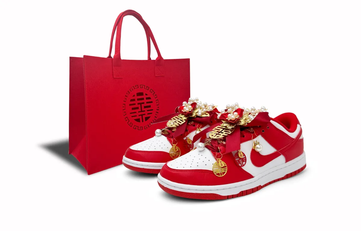 Nike Dunk Lanxin Huifu, Shopping Bag Low top Skateboard Shoes Unisex Red White