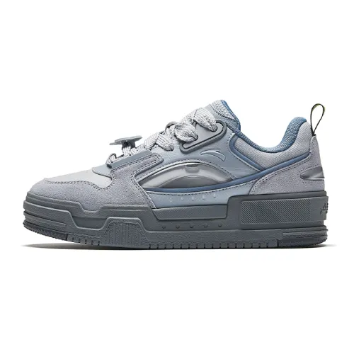 Anta Mild Sugar Slip Resistant, Abrasion Resistant, Height Increasing Low top Skateboard Shoes Women's Gray Blue