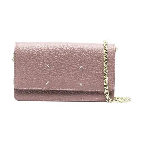 Maison Margiela Grain Cow Leather Wallet Unisex Red Brown