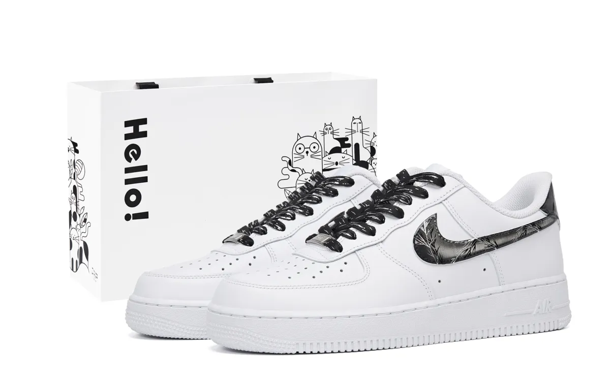 Nike Air Force 1 Abrasion Resistant Low top Skateboard Shoes Unisex White Black