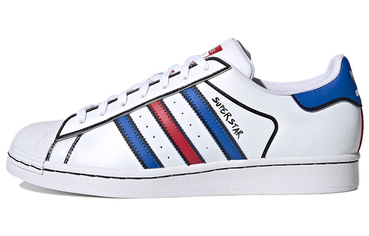 Кеды adidas originals Superstar (бело-сине-красные) — фото 1