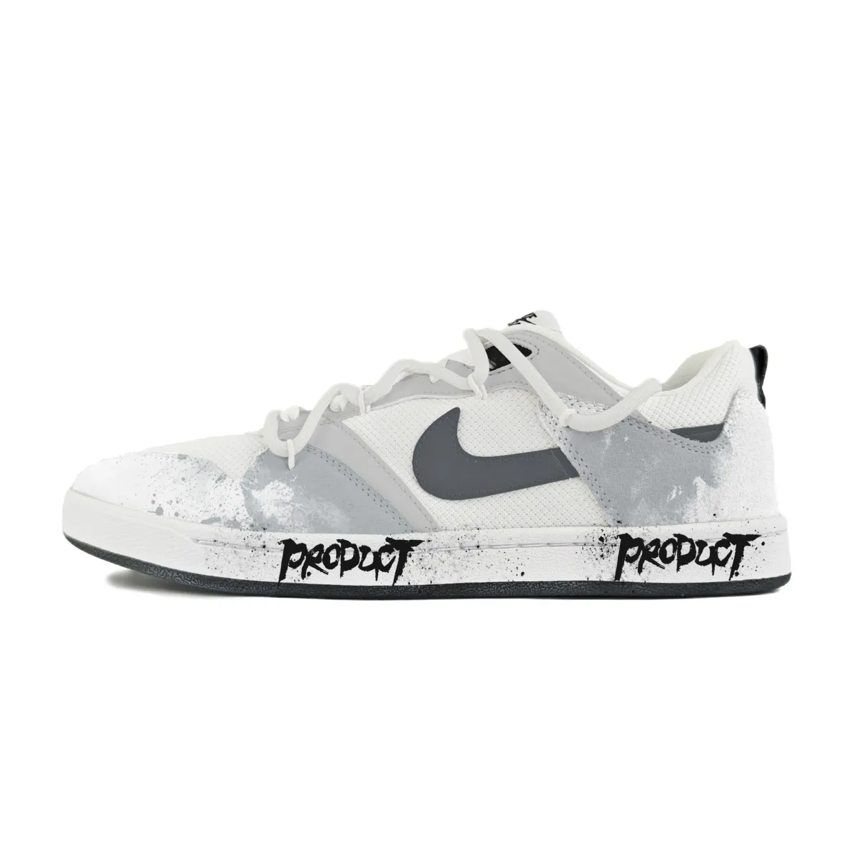 Nike SB Alleyoop Abrasion Resistant Low top Skateboard Shoes Men's White Silver Gray