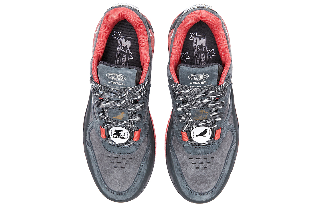 STARTER x Staple VOL Sound Wave 1 Textile, Synthetic Leather, Leather Low top Skateboard Shoes Women's Black Gray Pink