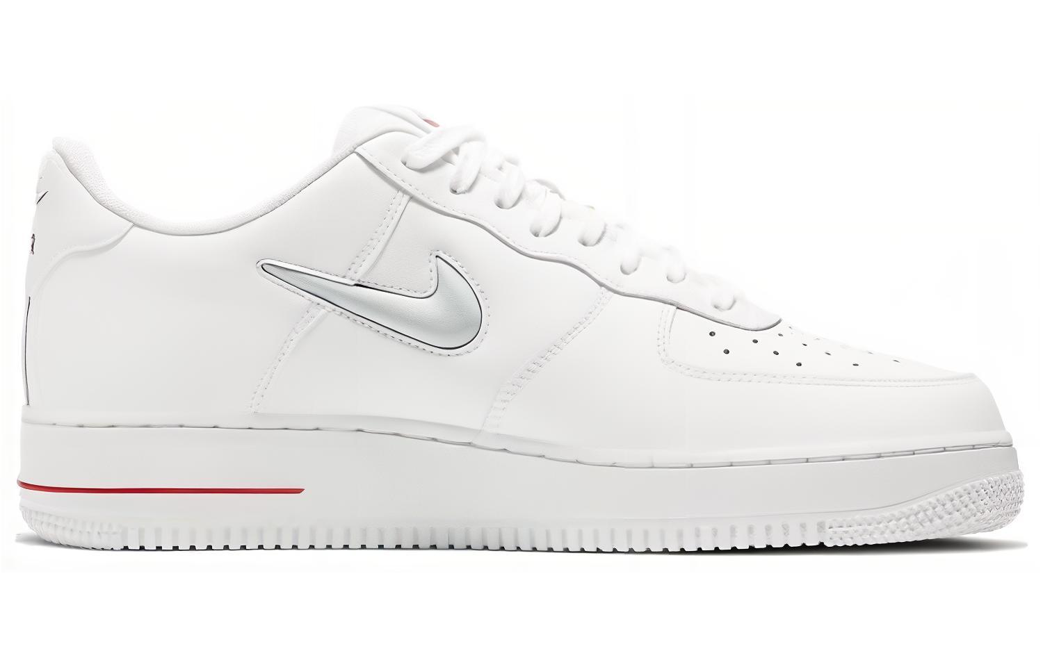 Мужские кеды Nike Air Force 1 Jewel (бело-красные) — Белый / красный — фото 2
