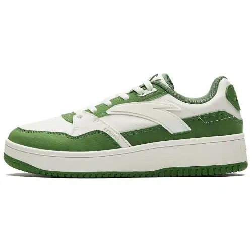 Anta Slip Resistant Abrasion Resistant Low top Skateboard Shoes Women's White Green