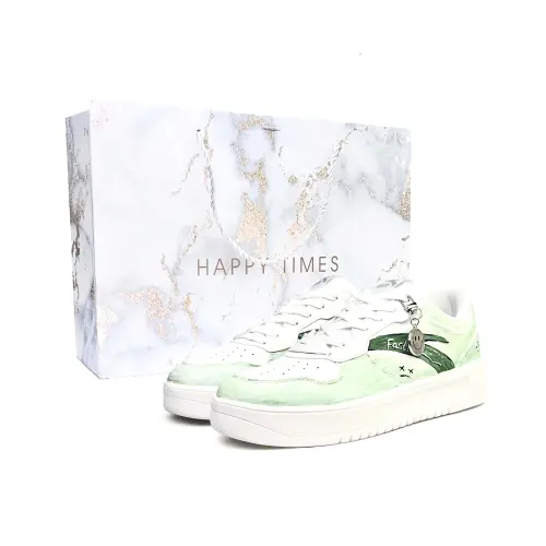 Anta Easy Slip Resistant, Abrasion Resistant, Lightweight Low top Skateboard Shoes Unisex White Green