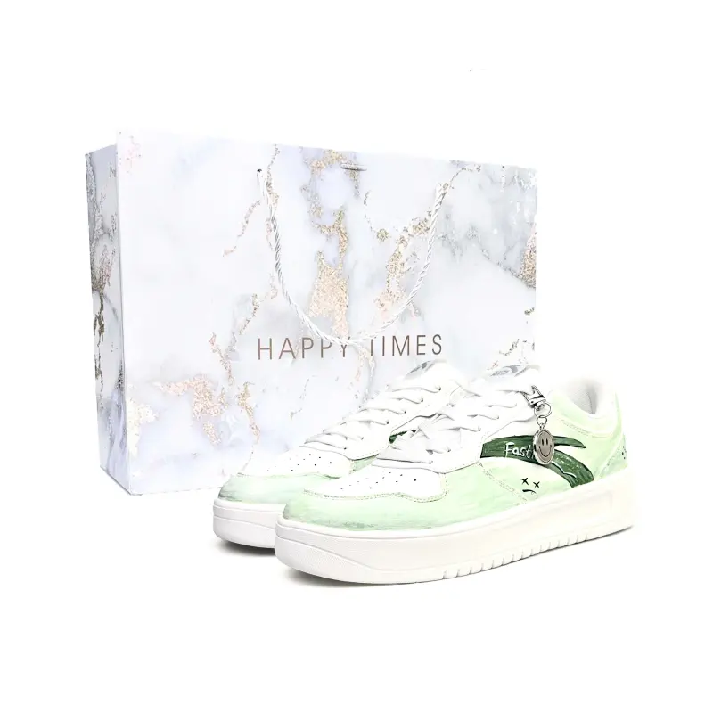 Anta Easy Slip Resistant, Abrasion Resistant, Lightweight Low top Skateboard Shoes Unisex White Green