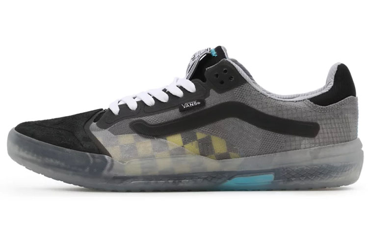 Vans Evdnt Transparent Rw Ultimatewaffle Low-Top Skateboard Shoes Unisex Black Gray Yellow