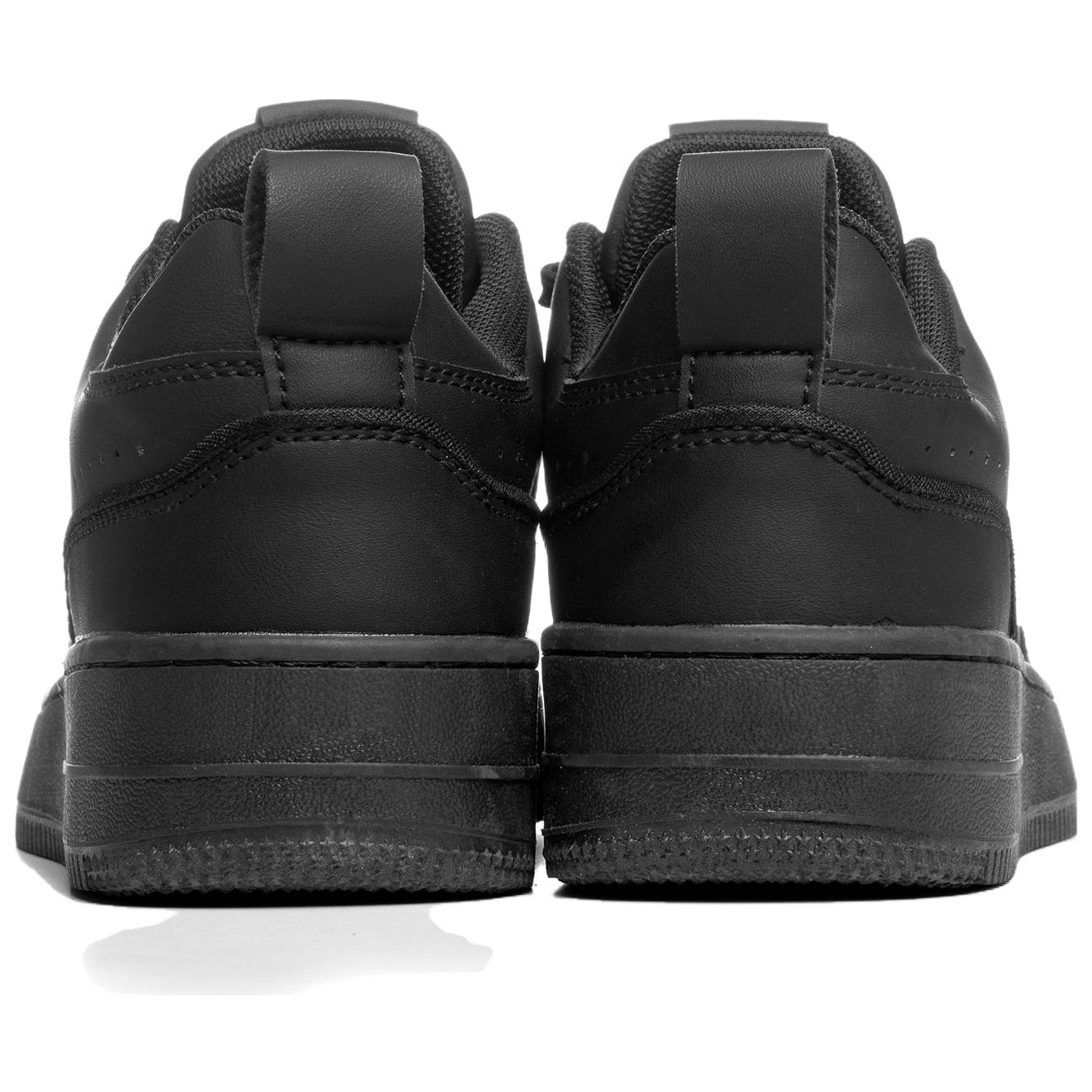 HOGK Microfiber Leather Low top Skateboard Shoes Unisex Black