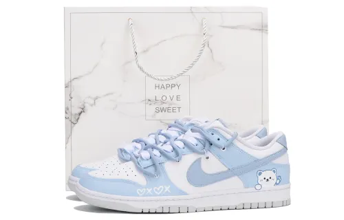 Nike Dunk Leather Coverage Slip Resistant Impact Resistant Abrasion Resistant Low top Skateboard Shoes Men's Blue