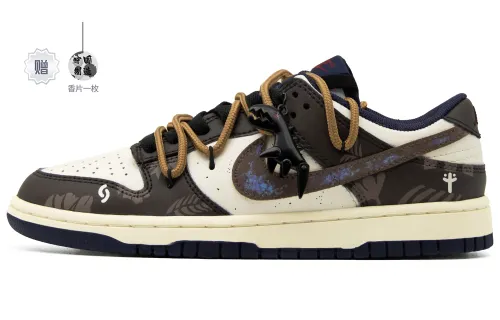 Nike Dunk Low top Skateboard Shoes Men's Brown Blue White