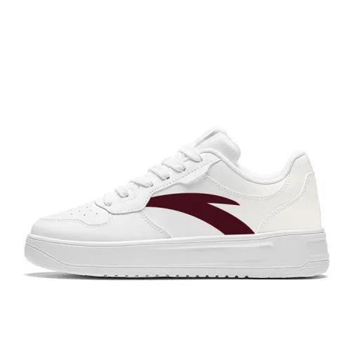 Anta Slip Resistant, Abrasion Resistant, Breathable Low top Skateboard Shoes Unisex White