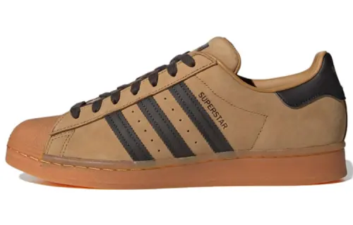 Adidas Originals Superstar Abrasion Resistant Abrasion Resistant Low top Skateboard Shoes Men's Brown