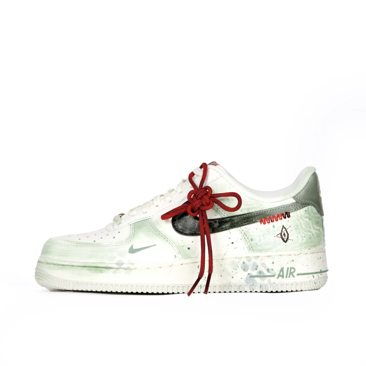 Nike Air Force 1 Abrasion Resistant Low top Skateboard Shoes Unisex White Green