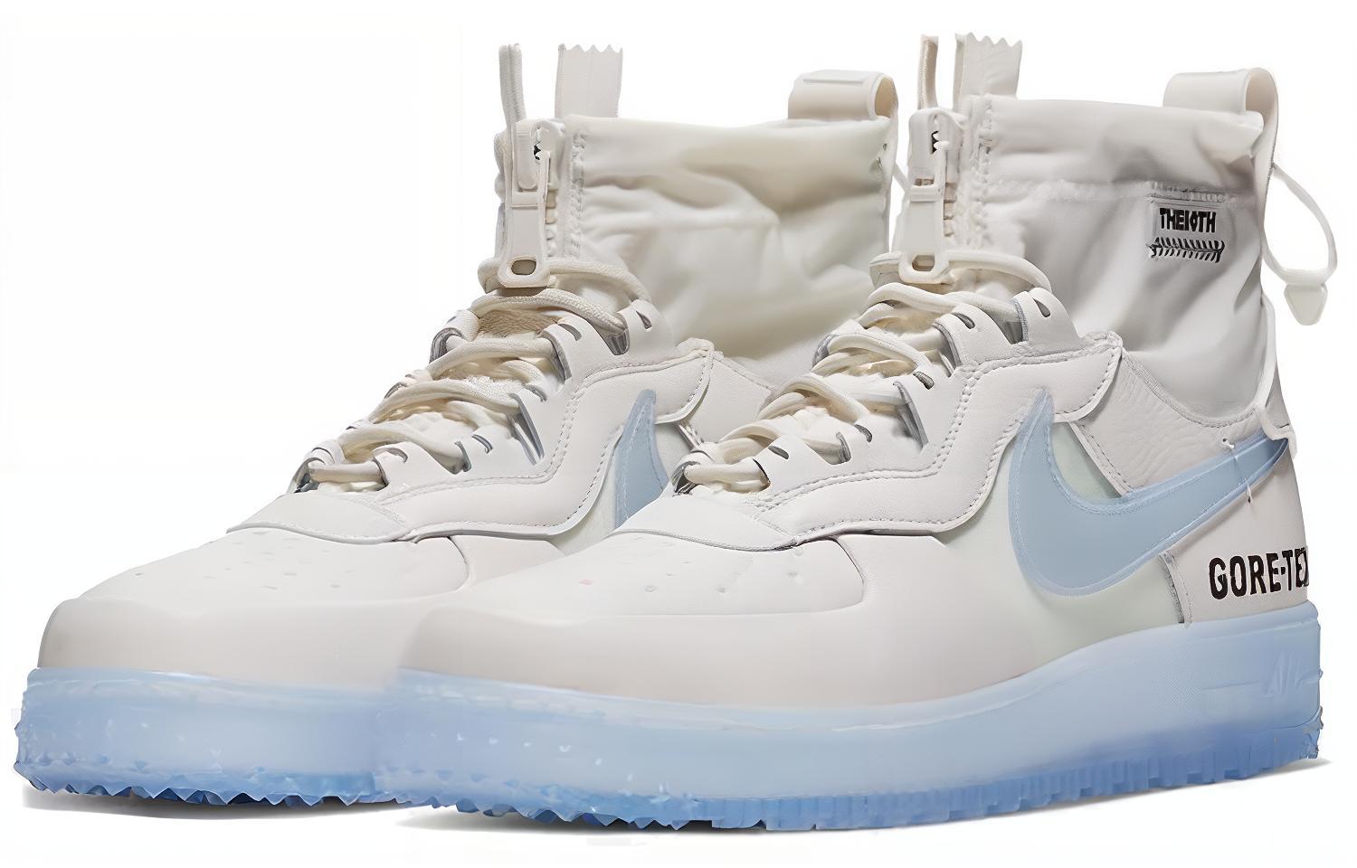 Кроссовки Nike Air Force 1 Wtr Gore-Tex (белые) — 白/透明蓝/黑 — фото 2