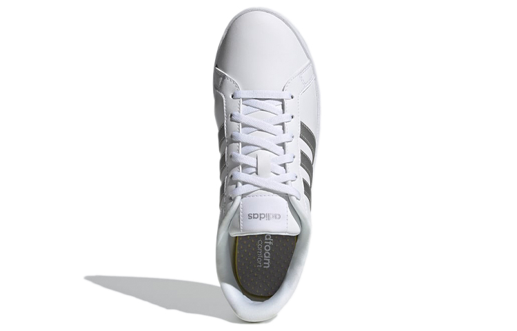 Женские кеды adidas neo Courtpoint (бело-серебристые) — Белый / серебристый — фото 5