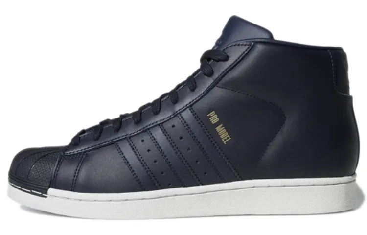Adidas Originals Pro Model Comfortable Slip Resistant Abrasion Resistant Mid top Skateboard Shoes Men's Dark Blue