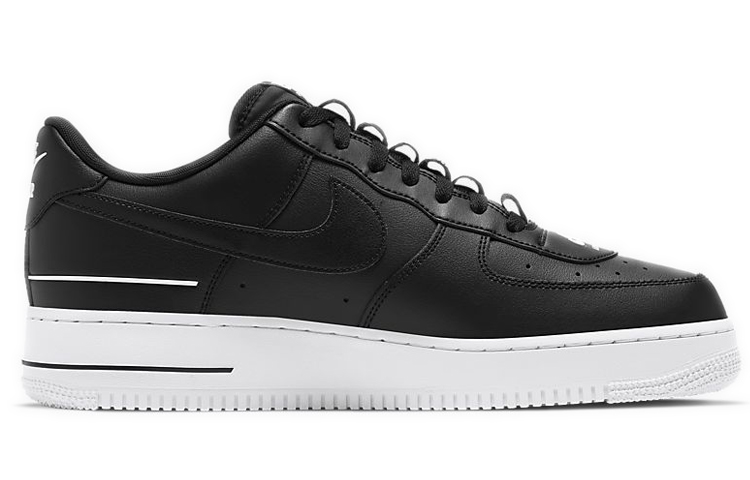Мужские кроссовки Nike Air Force 1 07 LV8 3 'Double Air' (черно-белые) — Чёрныйбелый — фото 2