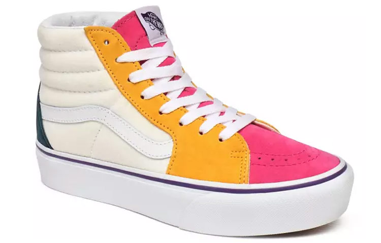 Женские кеды Vans SK8 Platform 2.0 (бело-желто-красный) — Белый / жёлтый / красный — фото 3