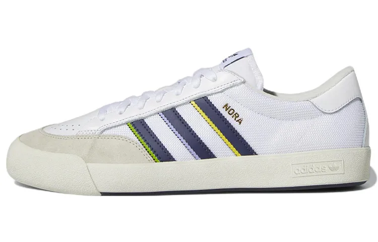 Adidas Originals Nora Leather Casual Slip Resistant Abrasion Resistant Low top Skateboard Shoes Unisex White Gray