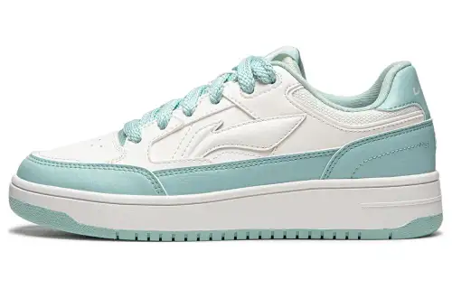 Li Ning Tianji Cushioning Abrasion Resistant Lightweight Breathable Low top Skateboard Shoes Women's Lake Blue White