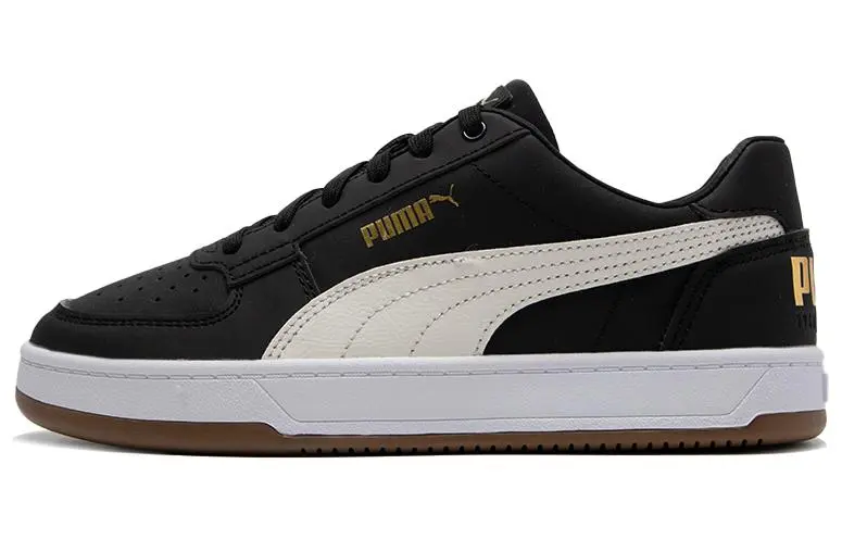 PUMA Caven 2.0 75 Years Fabric Breathable Low top Skateboard Shoes Unisex Black Rice Gold