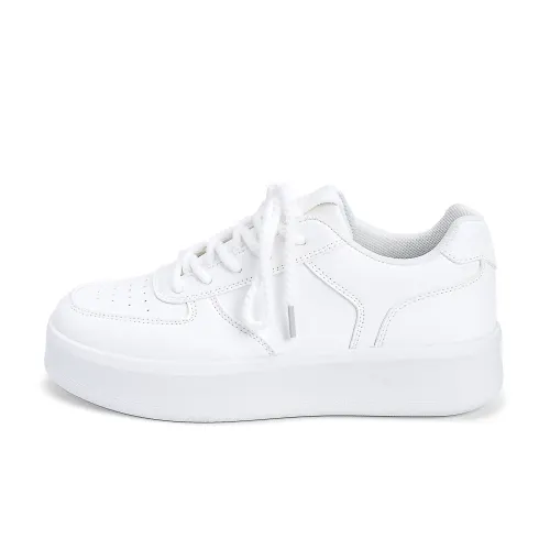 Global HUANQIU Air Force One Fashionable and Versatile Casual Classic White Shoes Hong Kong Style Retro Korean Trend Increased Anti-Slip and Wear-Resistant Low-top Sneakers Women's All White