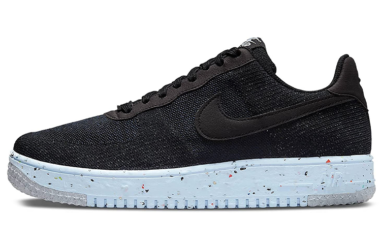 Nike Air Force 1 Crater Flyknit Fabric Canvas Weaving Balanced Wear-resistant Lightweight Low Top Shoes Men's Black and Blue