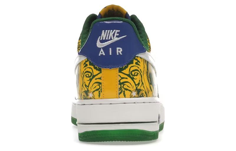 Мужские кроссовки Nike Air Force 1 Ronaldinho (сине-бело-желтые) — 皇家/白/玉米/松绿 — фото 4