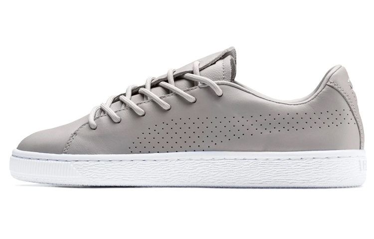 PUMA Basket Skateboard Shoes Women's Low Top Light Gray