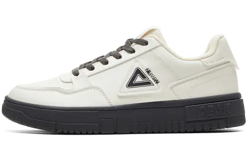 PEAK Slip Resistant Cushioning Abrasion Resistant Lightweight Low top Skateboard Shoes Women's Canvas White Dark Gray